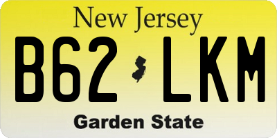 NJ license plate B62LKM