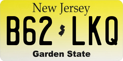 NJ license plate B62LKQ