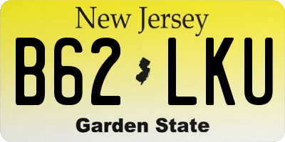 NJ license plate B62LKU