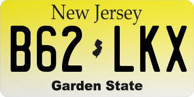 NJ license plate B62LKX