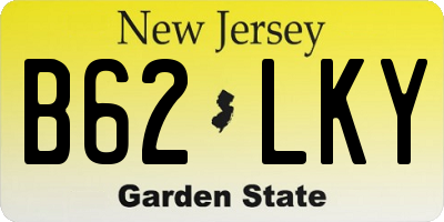 NJ license plate B62LKY