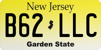 NJ license plate B62LLC