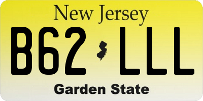 NJ license plate B62LLL