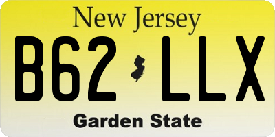 NJ license plate B62LLX