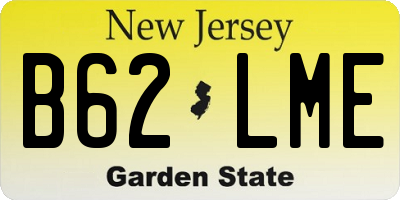 NJ license plate B62LME