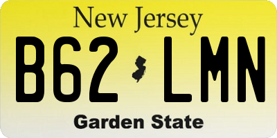 NJ license plate B62LMN