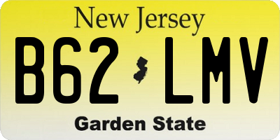 NJ license plate B62LMV