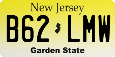 NJ license plate B62LMW