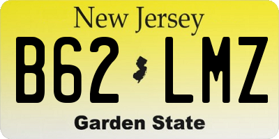 NJ license plate B62LMZ