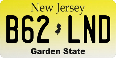 NJ license plate B62LND