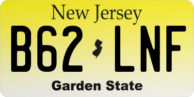 NJ license plate B62LNF