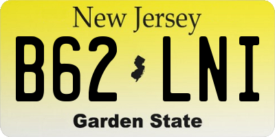 NJ license plate B62LNI