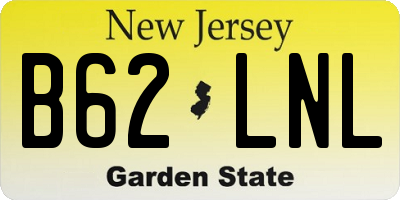 NJ license plate B62LNL