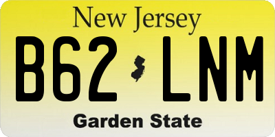NJ license plate B62LNM