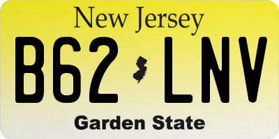 NJ license plate B62LNV