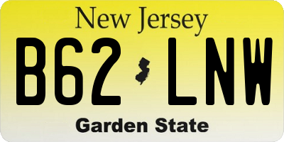 NJ license plate B62LNW