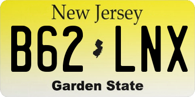 NJ license plate B62LNX