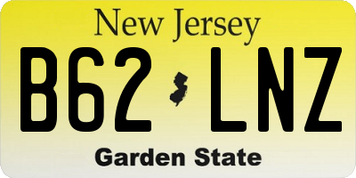 NJ license plate B62LNZ