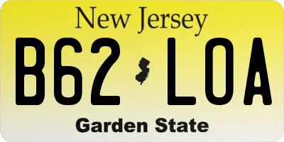 NJ license plate B62LOA