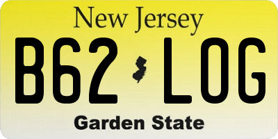 NJ license plate B62LOG