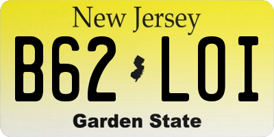 NJ license plate B62LOI