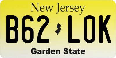 NJ license plate B62LOK