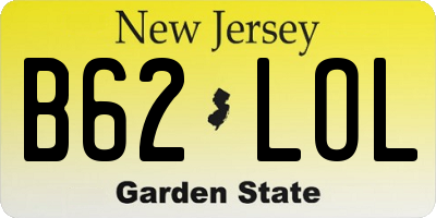 NJ license plate B62LOL
