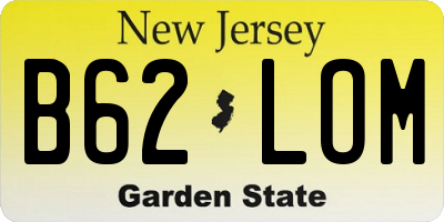 NJ license plate B62LOM