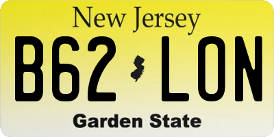 NJ license plate B62LON