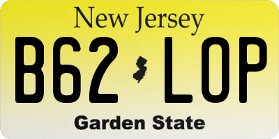 NJ license plate B62LOP