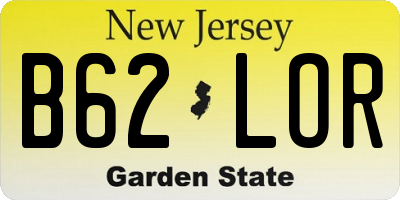 NJ license plate B62LOR