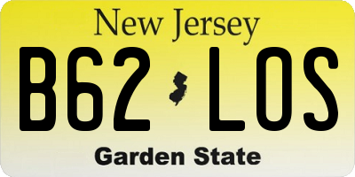 NJ license plate B62LOS