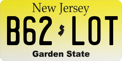 NJ license plate B62LOT