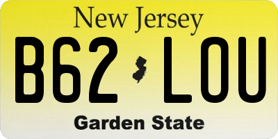 NJ license plate B62LOU