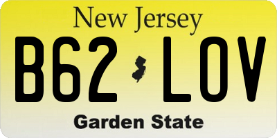 NJ license plate B62LOV