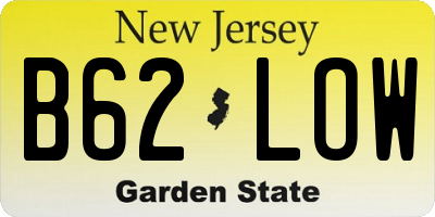 NJ license plate B62LOW