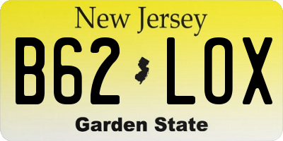 NJ license plate B62LOX