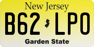 NJ license plate B62LPO