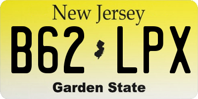 NJ license plate B62LPX