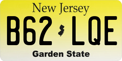 NJ license plate B62LQE