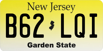 NJ license plate B62LQI