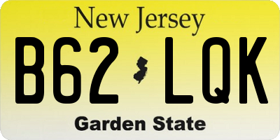 NJ license plate B62LQK