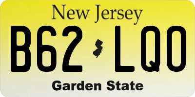 NJ license plate B62LQO