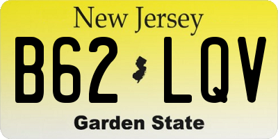 NJ license plate B62LQV