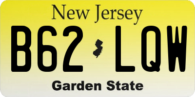 NJ license plate B62LQW