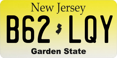 NJ license plate B62LQY
