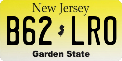 NJ license plate B62LRO