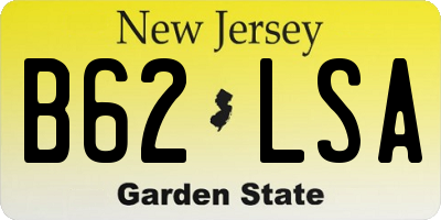 NJ license plate B62LSA