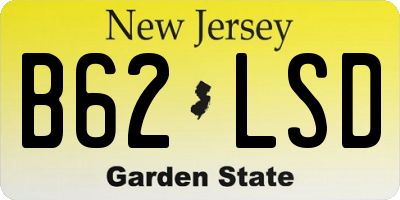 NJ license plate B62LSD