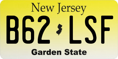 NJ license plate B62LSF